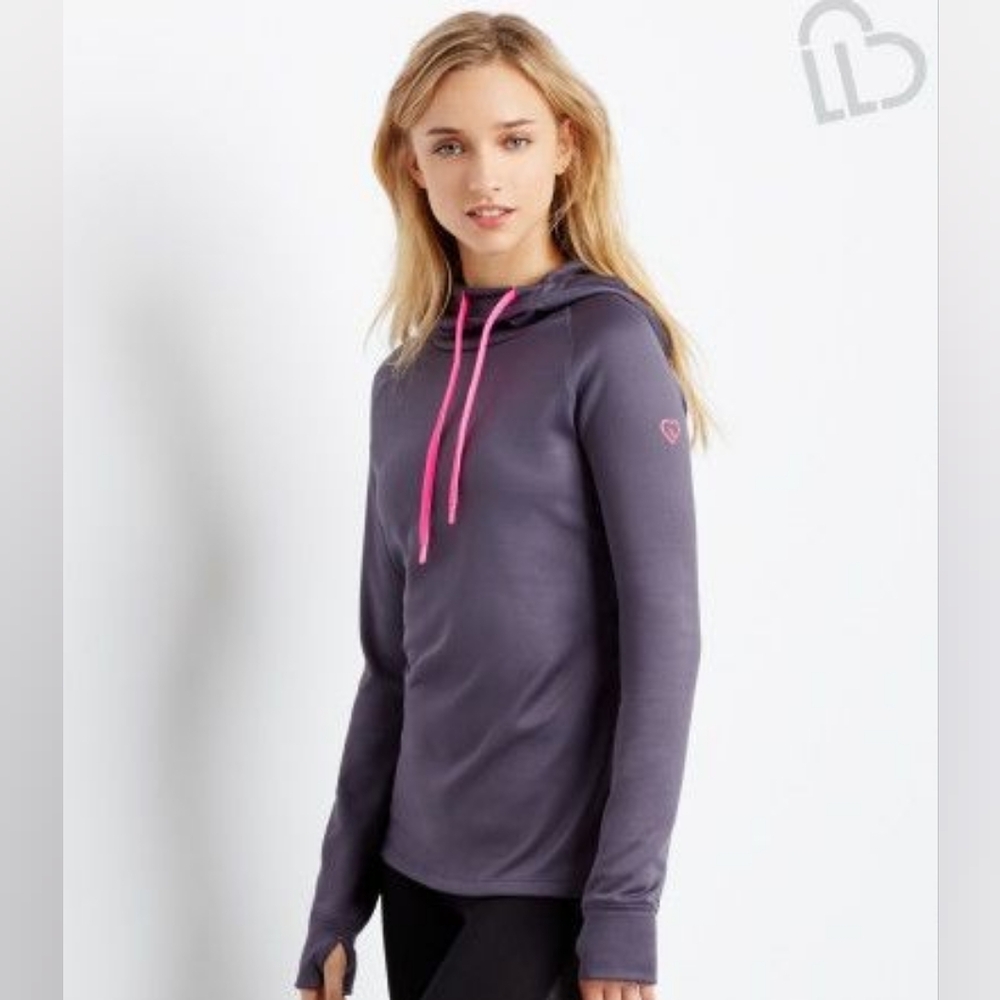 Athletic Moisture Wicking Stretchy Gray Womens or teens hoodie size M